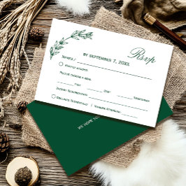 Simple Greenery Wedding Rsvp |Script Font