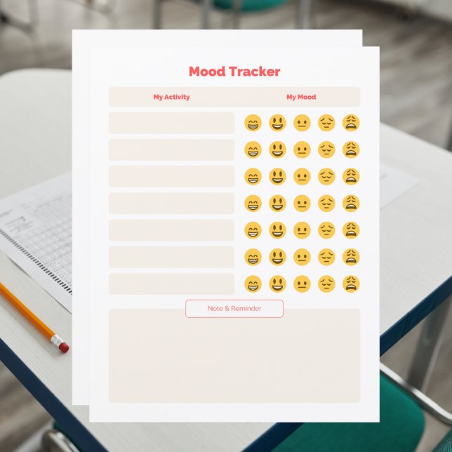 Simple Homeschool Mood Tracker Worksheet (Criador carregado)