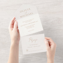 Simple Ivory e Tan Modern Wedding