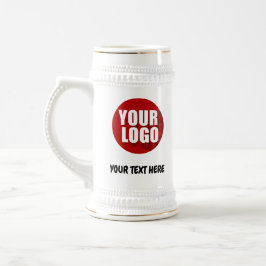 Simple Logo and Text Business Beer Stein Custom
