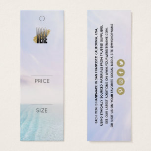 Simple Logo Beach Scene clothing Price Tag