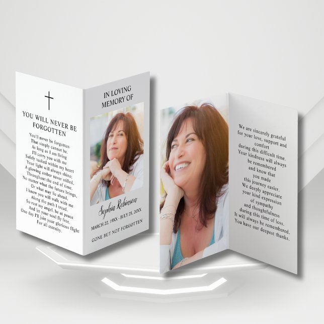 Simple Memorial 2 Photo Folder Prayer Card (Criador carregado)