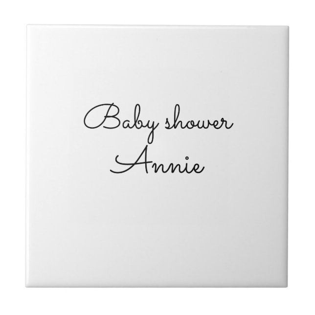 simple minimal add your name text baby shower thro (Frente)