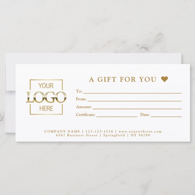 Simple Minimal Business Gift Certificate Template (Frente)