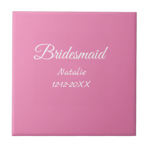 Simple minimal pink bridesmaid add name year text