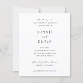 Simple Modern Budget Wedding Invitation