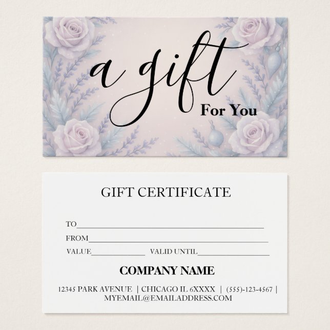 Simple & Modern Business Gift Certificate (Frente & Verso)