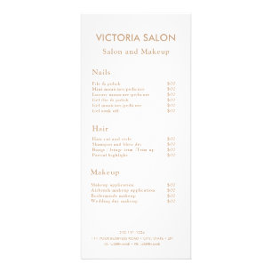 Simple Modern Chic Unique White Salon Service Menu
