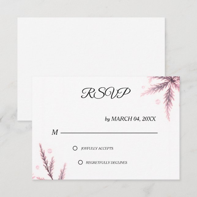 Simple Modern Elegant Classic Wedding RSVP (Frente/Verso)