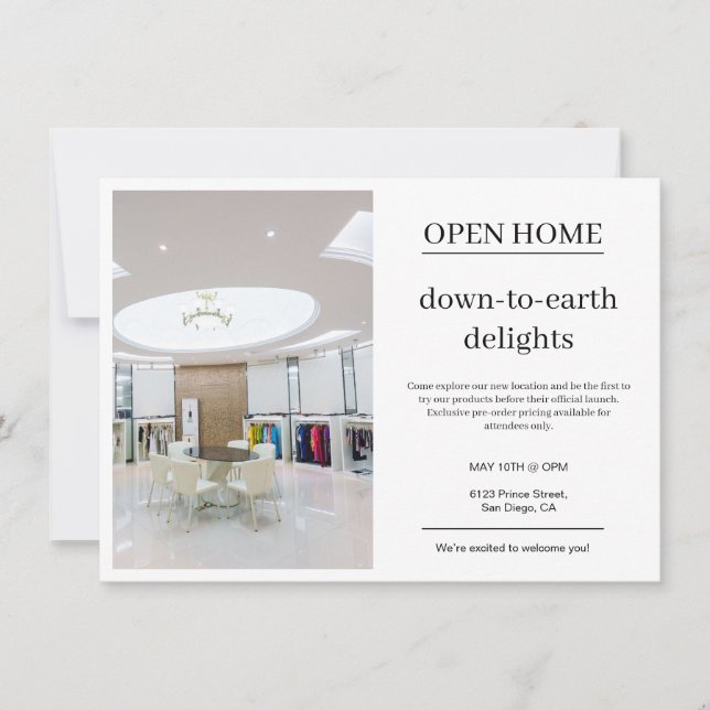 Simple Modern Photo Business Note Card (Frente)