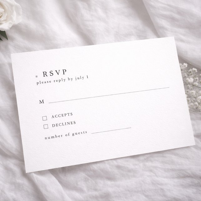Simple Modern Serif Typography Wedding RSVP Card (Criador carregado)