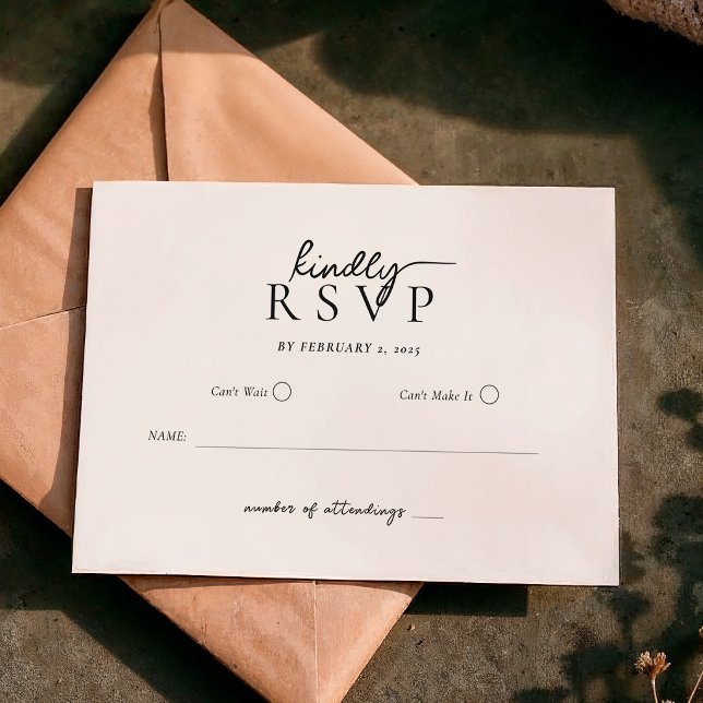 Simple Modern Typography Script Wedding RSVP (Criador carregado)