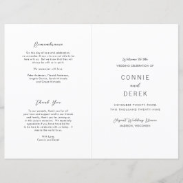 Simple Modern Wedding Program