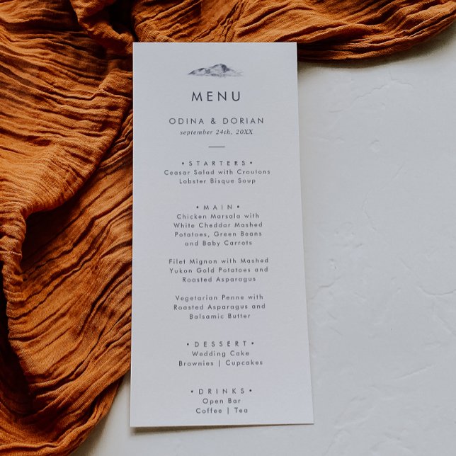 Simple Mountain Wedding Dinner Menu (Criador carregado)