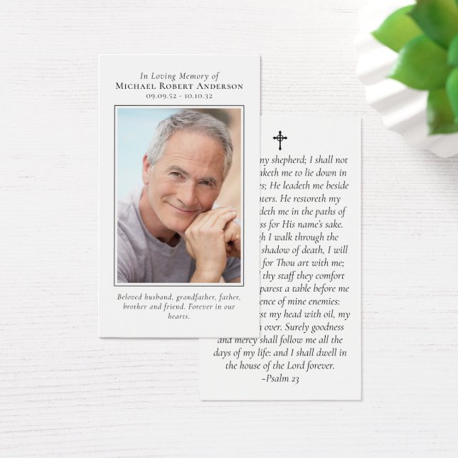 Simple Photo Memorial Prayer Card (Mesa)
