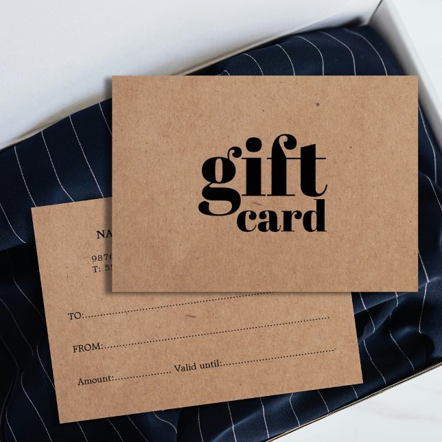Simple Printed Kraft Beauty Gift Card (Criador carregado)