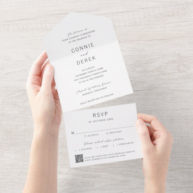 Simple QR Code Modern Wedding (Tearaway)