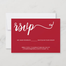 Simple Red RSVP casamento Assento Reservado