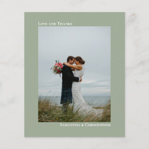Simple Sage Green BUDGET Foto De Casamento Obrigad