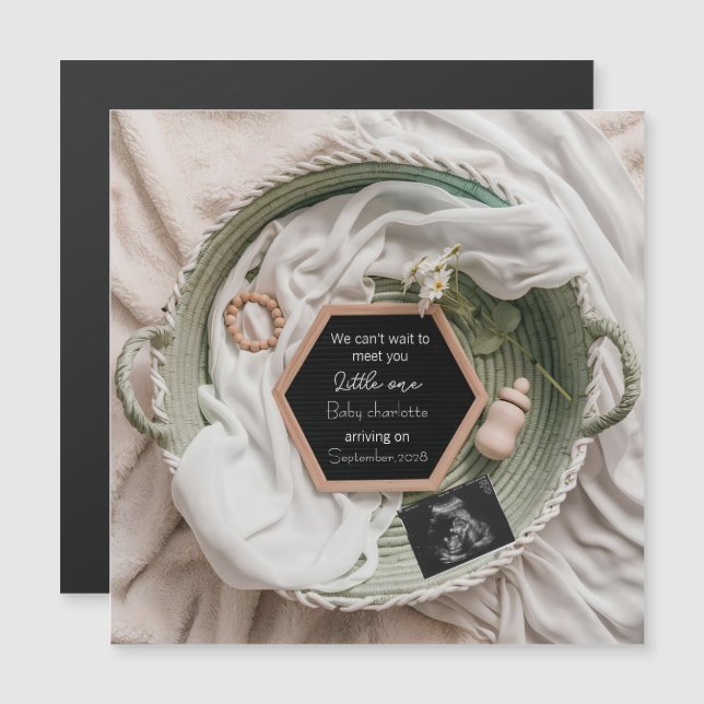 Simple soft Neutral Pregnancy Announcement gift (Frente/Verso)