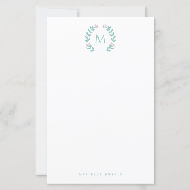 Simple Styled Monogram stationary (Frente)