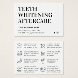 Simple Teeth Whitening Aftercare Instruction Card