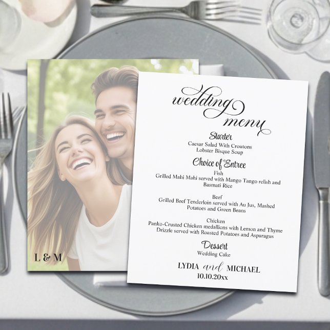 Simple Text Photo Overlay Wedding Menu (Criador carregado)