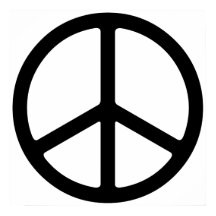 Simple Thin Peace Symbol Art Impressão