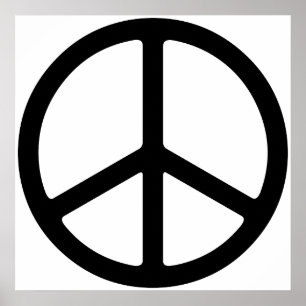 Simple Thin Peace Symbol Art Impressão