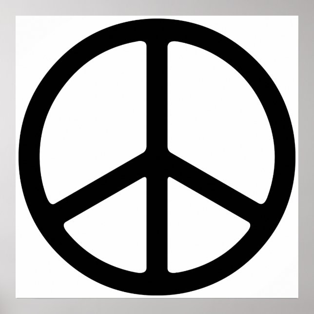 Simple Thin Peace Symbol Art Impressão (Frente)