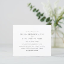 Simple Timeless Budget Wedding Invitation