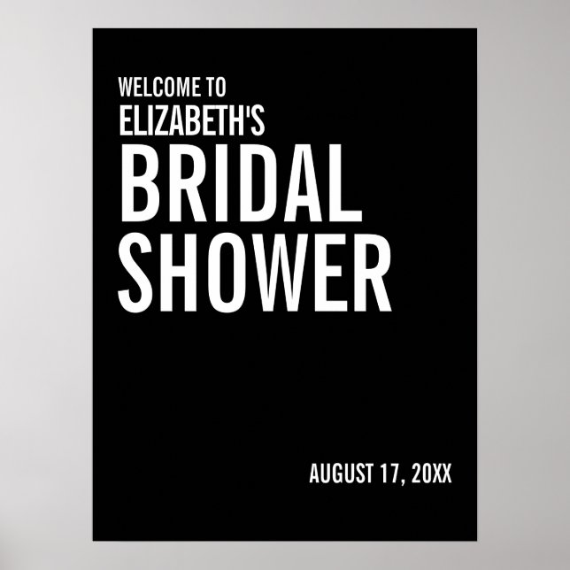 Simple Typography Bridal Shower Welcome Poster (Frente)