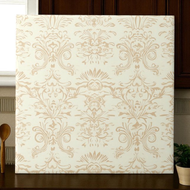 Simple Warm Soft Beige Damask (Criador carregado)