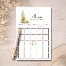 Simple Western Baby Shower Bingo Activity Game