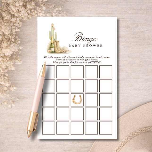 Simple Western Baby Shower Bingo Activity Game (Criador carregado)