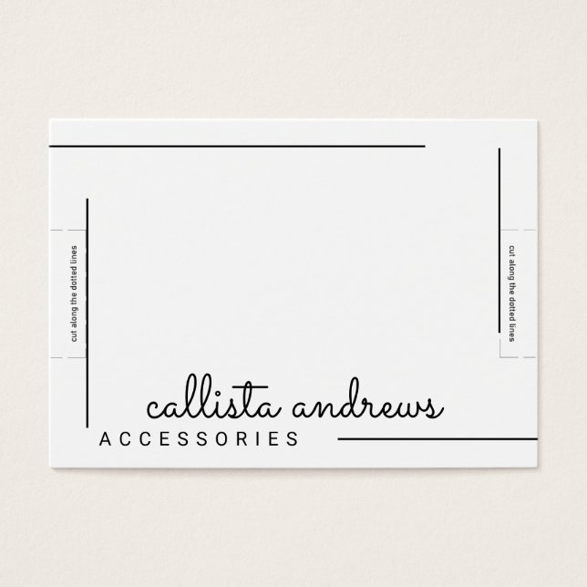 Simple White Black Border Script Bracelet Display (Frente)