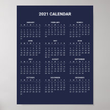 Simple Yet Elegant 2021 Calendar | Poster