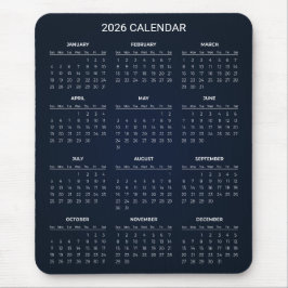 Simple Yet Elegant 2026 Calendar | Mousepad