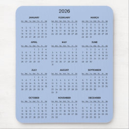 Simple Yet Elegant 2026 Calendar | Mousepad