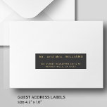 Simples 24 hóspedes de casamento etiquetas pretas<br><div class="desc">Simples e simples etiquetas de endereços para convidados de casamento preto e dourado (24 destinatários) personalizados para envio de convites, com a moderna e minimalista tipografia clássica formal. O tamanho de um rótulo é cerca de 4, 2 x 1, 7 polegadas para uma folha de 14 x 14 polegadas (Extra-Grande)...</div>