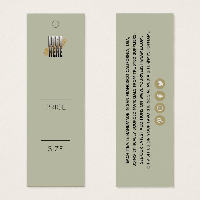 Simples Adicione Seu Vestuário Verde De Logotipo (Frente & Verso)