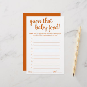 Simples Adivinha a Comida do Bebê Queda Cartão d