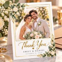 Simples Agradecimento de Casamento Foto Plana