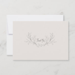 Simples Agradecimento de Casamento Moderno Bege em