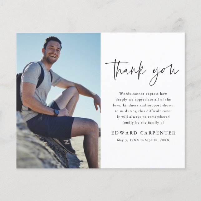 Simples Agradecimento de Foto de Memorial de Funer (Frente)