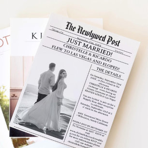 Simples anúncio de casamento em jornal