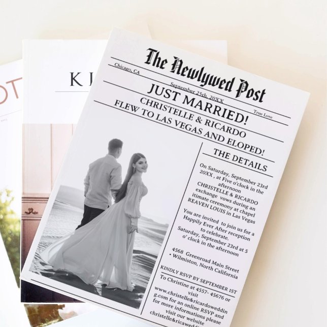 Simples anúncio de casamento em jornal (Criador carregado)
