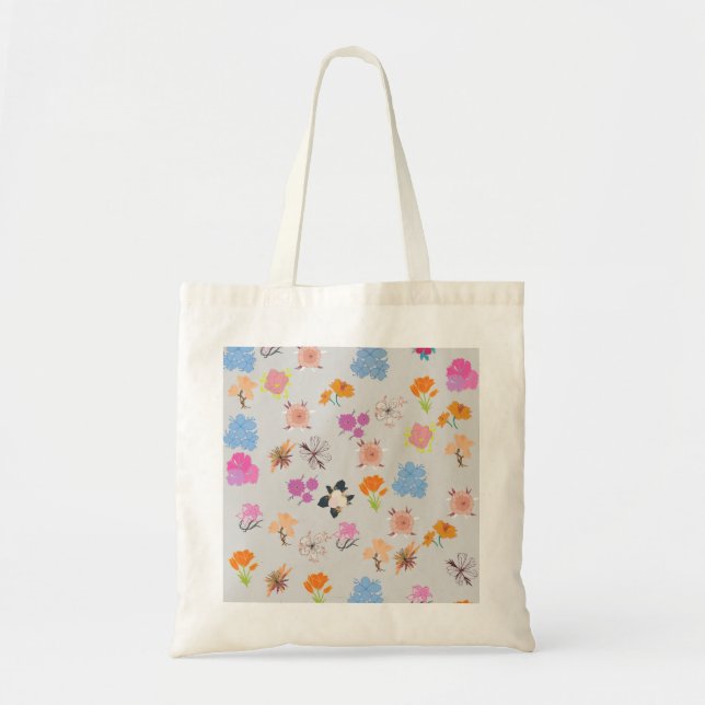 Simples, bela estética floral Bolsa tote (Frente)
