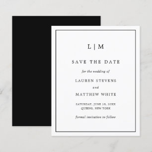 Simples Black White Budget Casamento Salve a Data