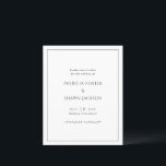 Simples Black White Budget Casamento Salve a Data<br><div class="desc">Casamento elegante salve a data com um design simples e clássico com fontes serif tradicionais e uma fronteira em torno de seus detalhes de eventos.</div>